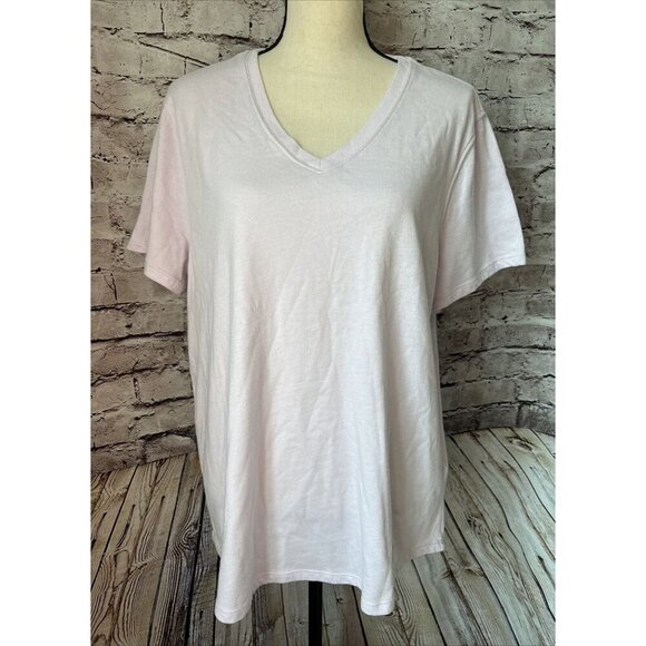 Carhartt V Neck Lilac T-Shirt Relaxed Fit Women’s 1X - Picture 1 of 5